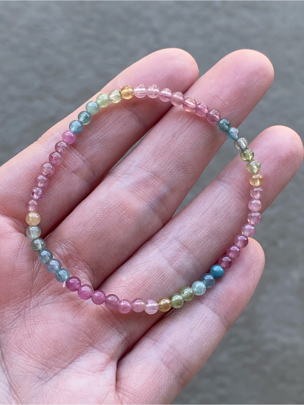 Pastel Tourmaline Bracelet Multi Color 3.8mm